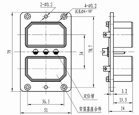 J16 double rectangular connectors Connectors Shell Accessories