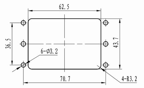 J16 double rectangular connectors Connectors panel cutouts