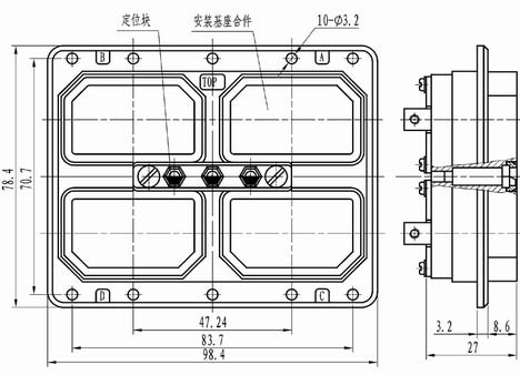 J16 four rectangular connectors Connectors Shell Accessories