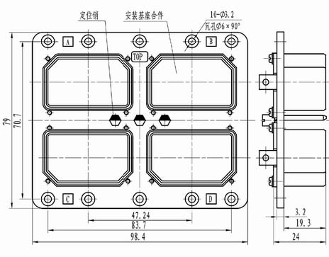 J16 four rectangular connectors Connectors Shell Accessories