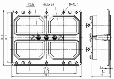 J16 four rectangular connectors Connectors Shell Accessories