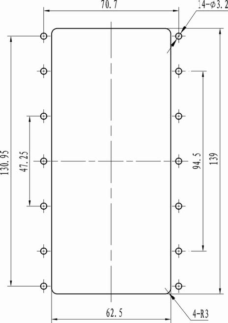 J16 six rectangular connectors Connectors panel cutouts