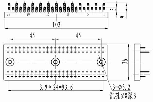 JXB series Connectors Product Outline Dimensions