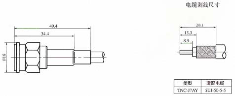 TNC series Connectors Product Outline Dimensions