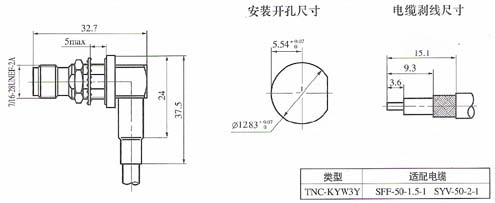 TNC series Connectors Product Outline Dimensions