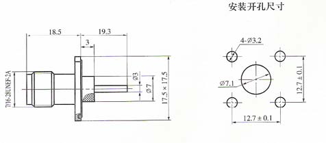 TNC series Connectors Product Outline Dimensions