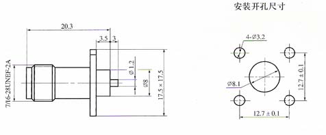 TNC series Connectors Product Outline Dimensions