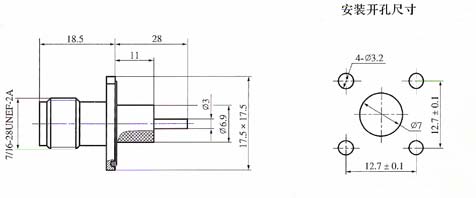 TNC series Connectors Product Outline Dimensions