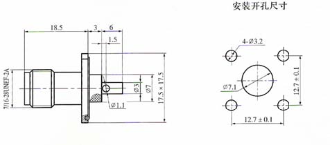 TNC series Connectors Product Outline Dimensions