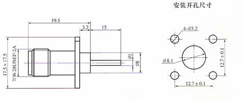 TNC series Connectors Product Outline Dimensions