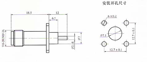 TNC series Connectors Product Outline Dimensions