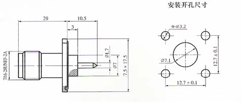 TNC series Connectors Product Outline Dimensions