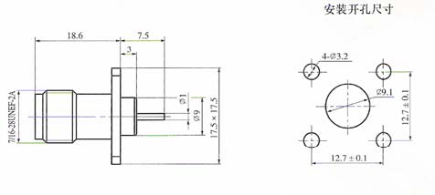 TNC series Connectors Product Outline Dimensions