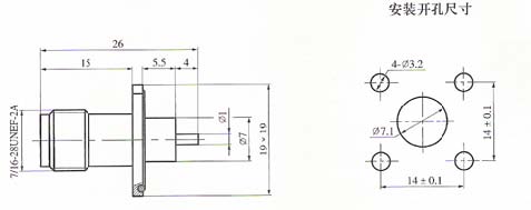 TNC series Connectors Product Outline Dimensions