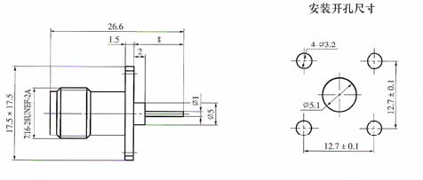 TNC series Connectors Product Outline Dimensions