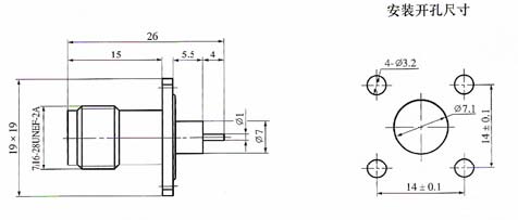 TNC series Connectors Product Outline Dimensions