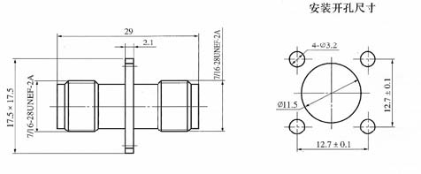 TNC series Connectors Product Outline Dimensions