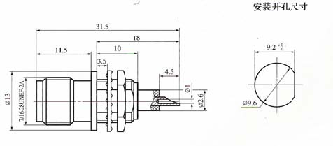 TNC series Connectors Product Outline Dimensions