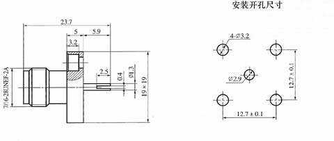 TNC series Connectors Product Outline Dimensions