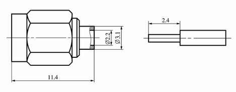 SSMA series Connectors Product Outline Dimensions