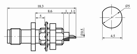 SSMA series Connectors Product Outline Dimensions