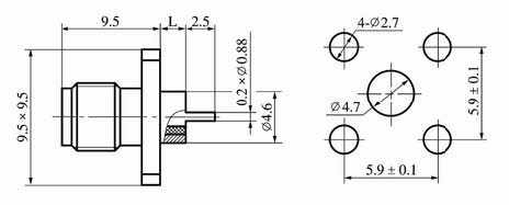 SSMA series Connectors Product Outline Dimensions