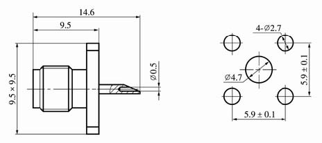 SSMA series Connectors Product Outline Dimensions