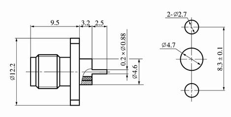 SSMA series Connectors Product Outline Dimensions