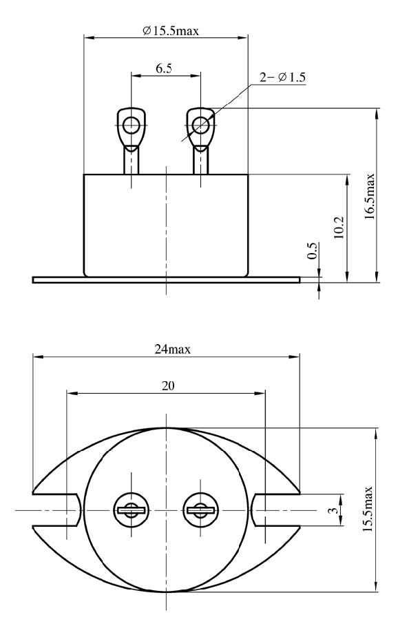 JUC-1M ULTRAMINIATURE AND HERMETICALLY SEALED THERMOSTAT Relays Outline Mounting Dimensions