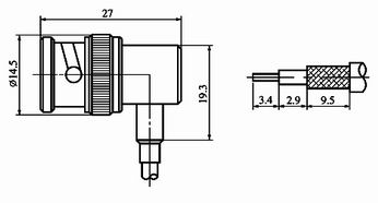 BNC series Connectors Product Outline Dimensions