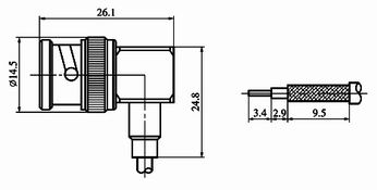 BNC series Connectors Product Outline Dimensions