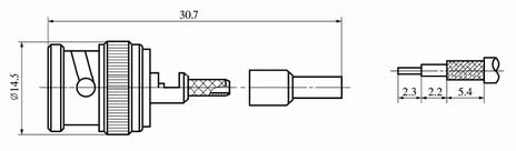 BNC series Connectors Product Outline Dimensions