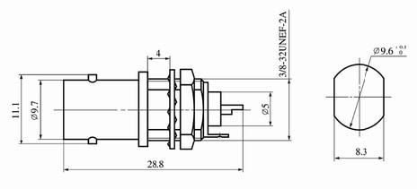 BNC series Connectors Product Outline Dimensions