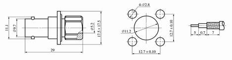 BNC series Connectors Product Outline Dimensions