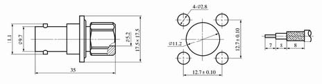 BNC series Connectors Product Outline Dimensions