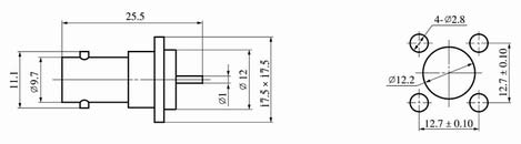 BNC series Connectors Product Outline Dimensions