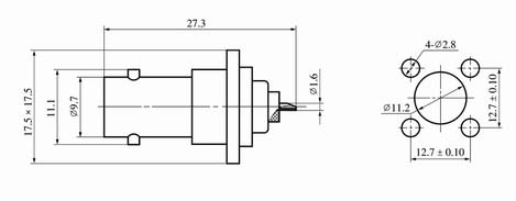 BNC series Connectors Product Outline Dimensions