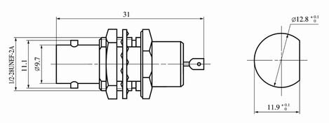 BNC series Connectors Product Outline Dimensions