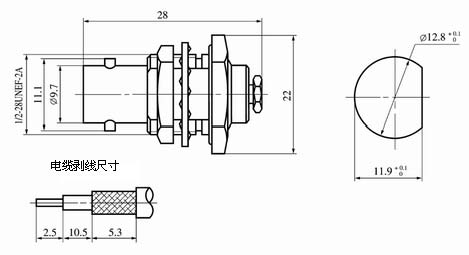 BNC series Connectors Product Outline Dimensions