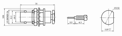 BNC series Connectors Product Outline Dimensions