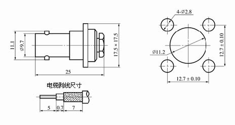 BNC series Connectors Product Outline Dimensions