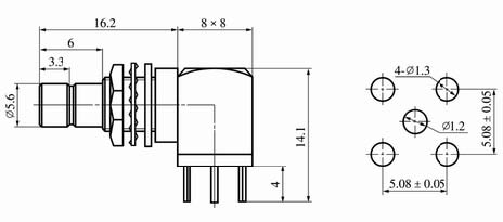 SMB series Connectors Product Outline Dimensions