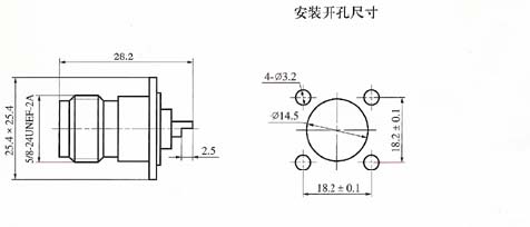 N series Connectors Product Outline Dimensions