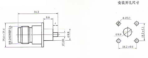 N series Connectors Product Outline Dimensions