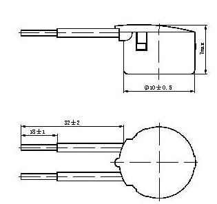 JUC-197F Subminiature Thermostat Relays Outline Mounting Dimensions