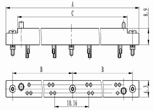 Solder contact connectors by float Connectors Product Outline Dimensions