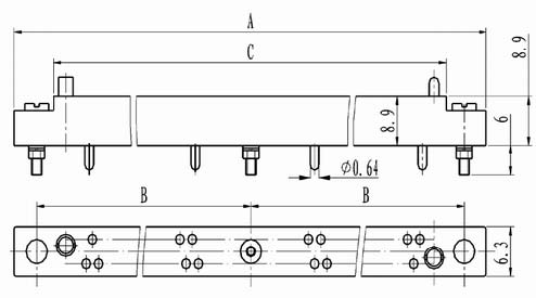 I-line contact for PCB Connectors Receptacle