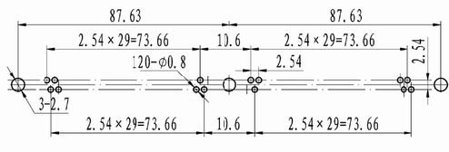 I-line contact for PCB Connectors panel cutouts