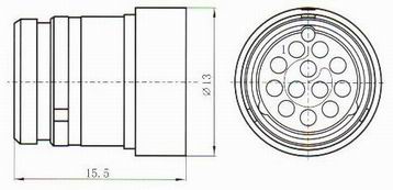 Y43 plug and receptacle connectors  Connectors Product Outline Dimensions