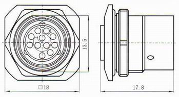 Y43 plug and receptacle connectors  Connectors Product Outline Dimensions